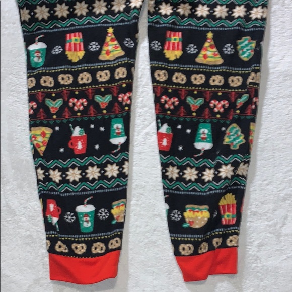 Cat and Jack Christmas Snacks One Piece Sleeper/Union Suit Kids Size XL 14 - Picture 5 of 7
